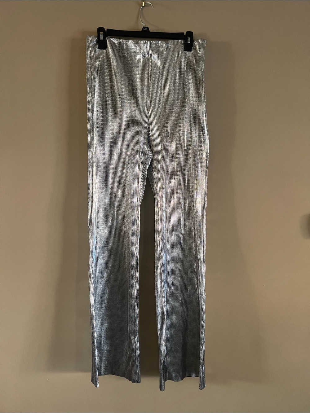 ZARA Metallic Silver Pants Festive Days Size M NWT